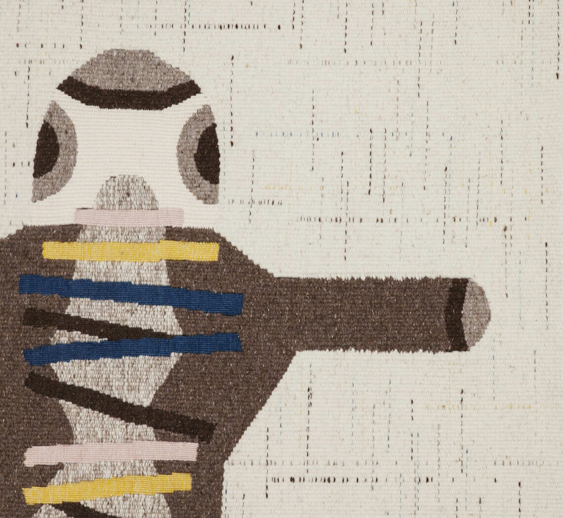 Détail de "Wolfskin", tapisserie de Céline