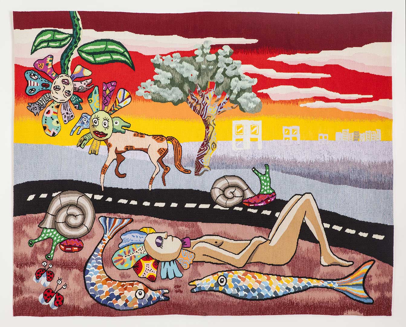 Tapisserie Paysage Rose